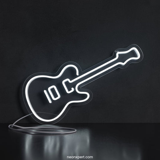 Faux Neon Guitarist LED Neon Sign Decor - NeonXpertSmallWhite