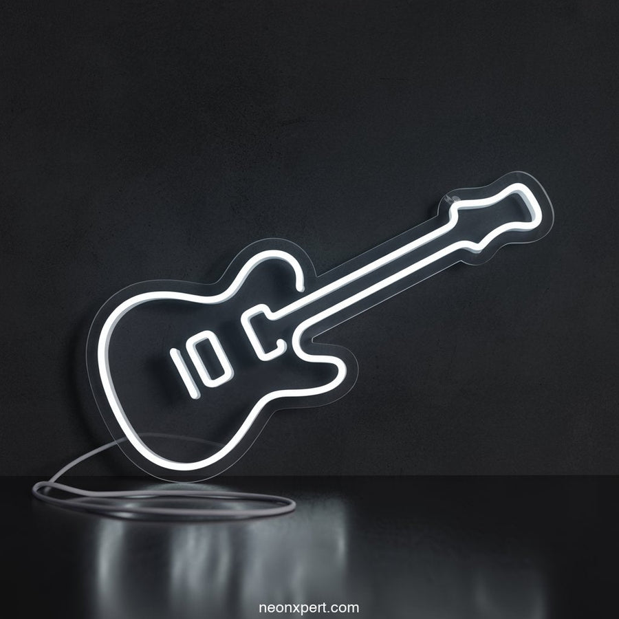 Faux Neon Guitarist LED Neon Sign Decor - NeonXpertSmallWhite