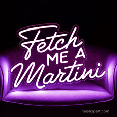 Fetch Me A Martini Bar Neon Sign | Fun LED Decor for Cocktail Lovers - NeonXpert15 x 10 inYellow