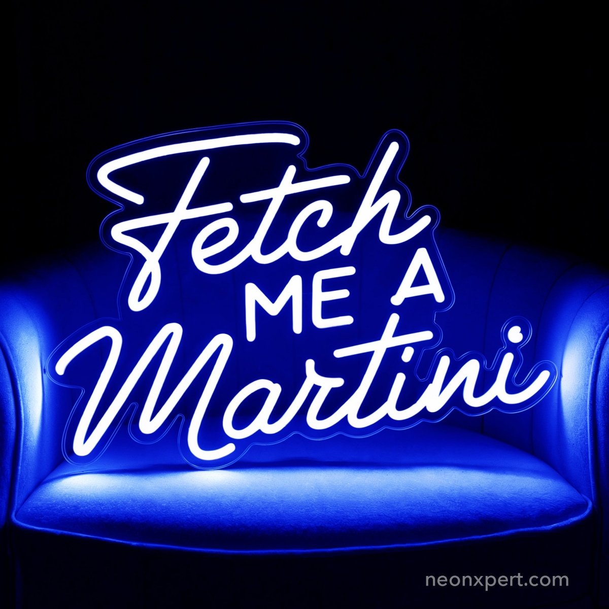 Fetch Me A Martini Bar Neon Sign | Fun LED Decor for Cocktail Lovers - NeonXpert15 x 10 inYellow