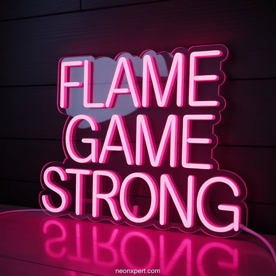 Flame Game Strong weed neon light - NeonXpertSmallWhite