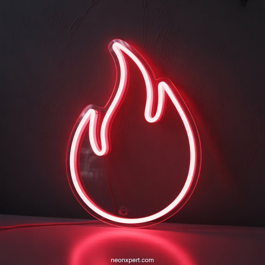 Flaming Fire LED Neon Art Neon Light - NeonXpertSmallWhite