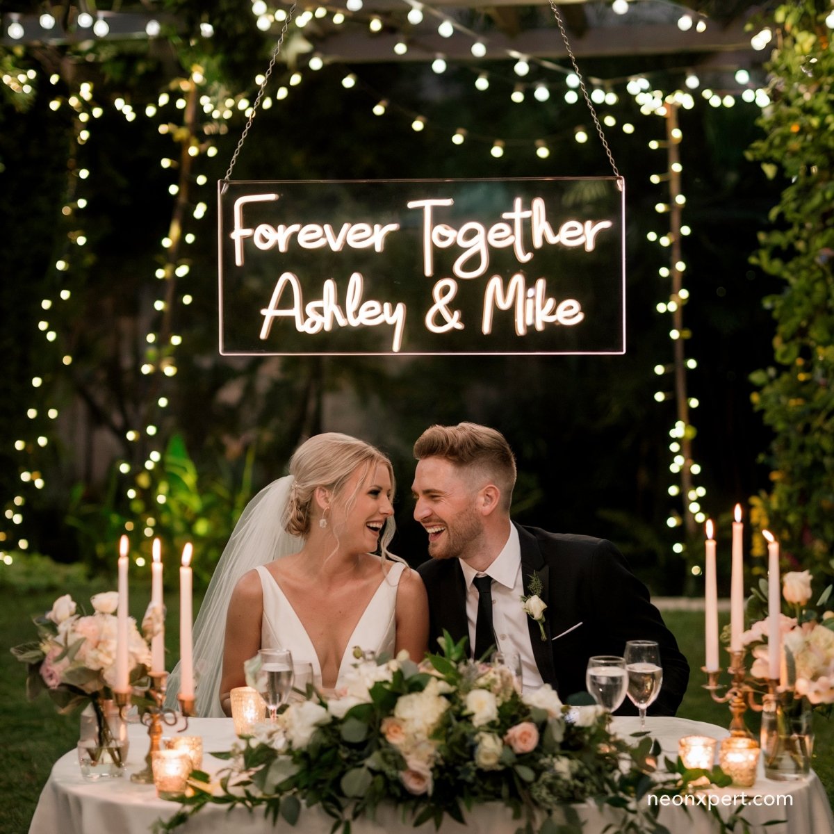 Forever Together Custom Couple Name Neon Sign | Wedding LED Light - NeonXpert18 inBlue