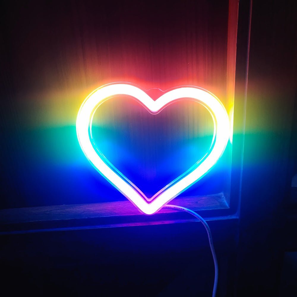 Free Rainbow Heart Neon Sign - NeonXpert