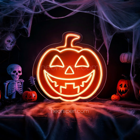 Funny Jack - O - Lantern LED Neon Sign | Humorous Halloween Decor - NeonXpert