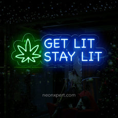 Get Lit Stay Lit LED Neon Sign - NeonXpert12 x 6 inBlue