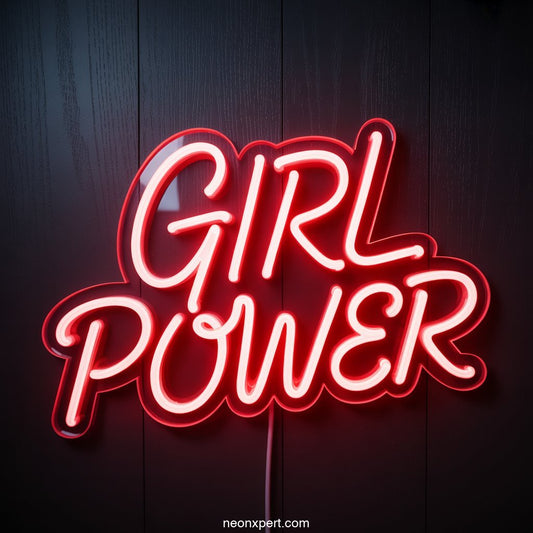 Girl Power Neon Light for Home Decor - NeonXpertSmallWhite
