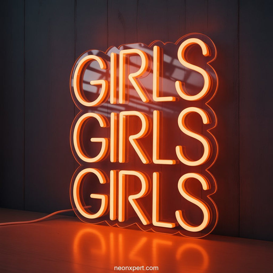 Girls Girls Girls Neon Light Decor - NeonXpertSmallWhite
