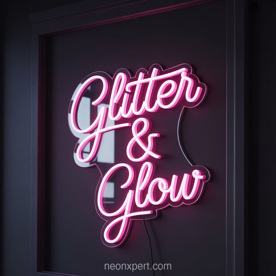 Glitter & Glow | Chic Neon Light for Beauty & Hair Salon - NeonXpertSmallWhite