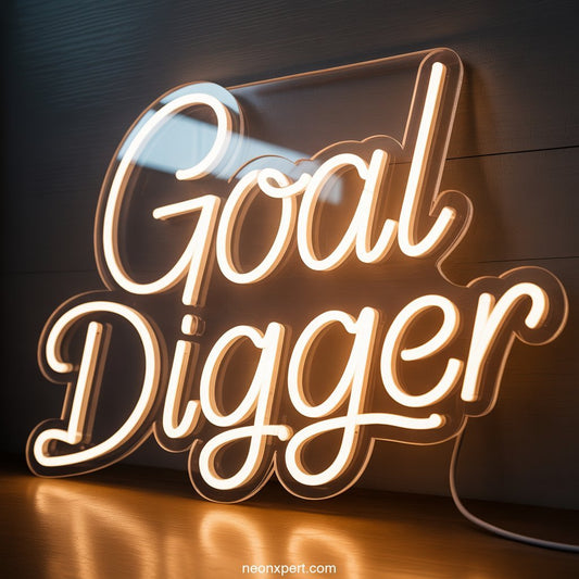 Goal Digger Neon Light Decor - NeonXpertSmallWhite