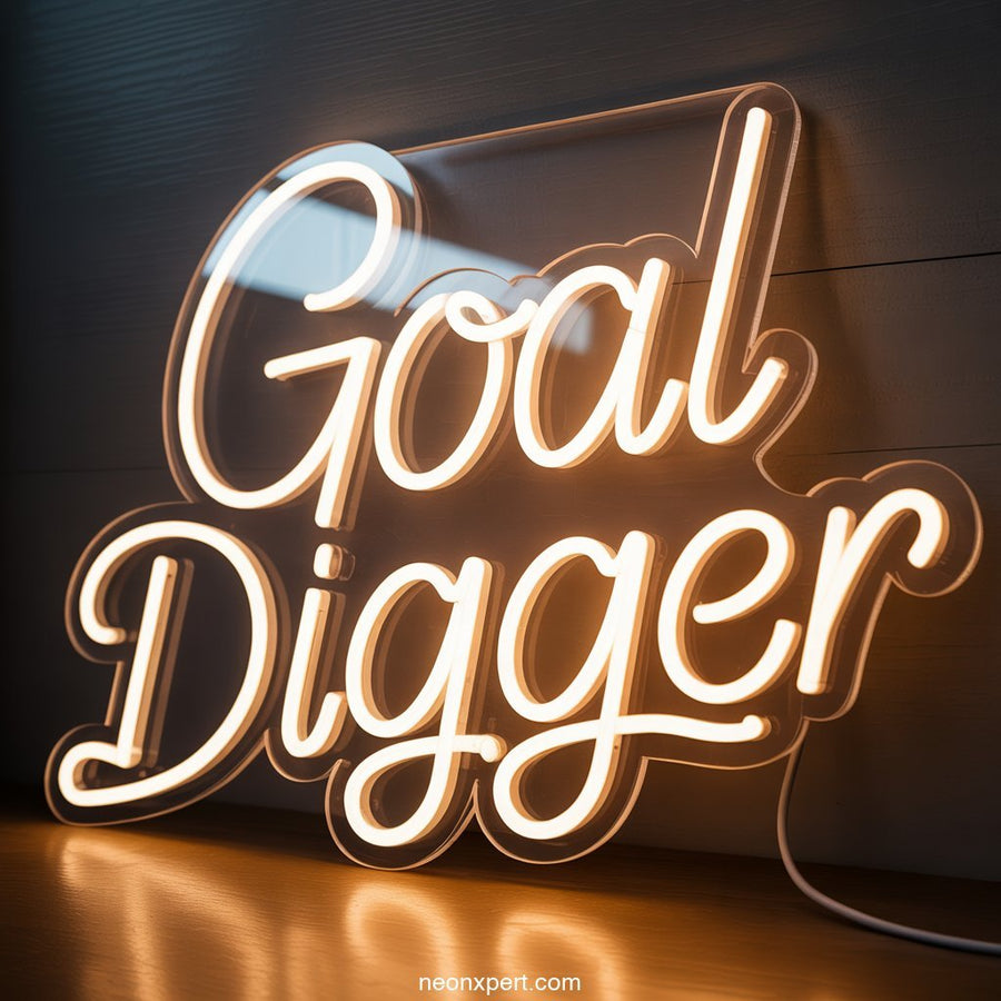 Goal Digger Neon Light Decor - NeonXpertSmallWhite
