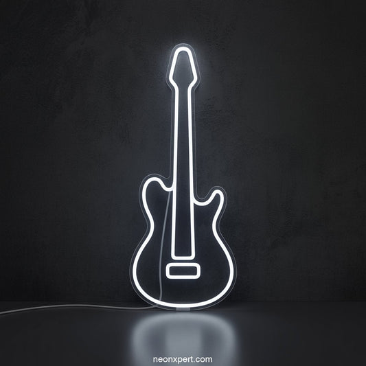 Guitar LED Neon Sign Neon Art Light - NeonXpertSmallWhite