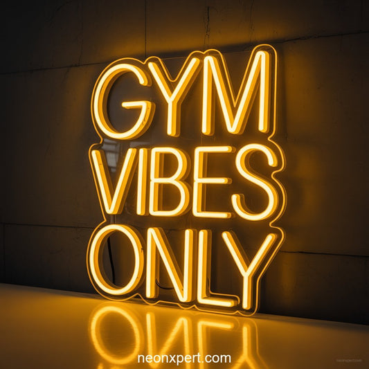 GYM VIBES ONLY Neon Sign Gym Wall Decor - NeonXpertSmallWhite