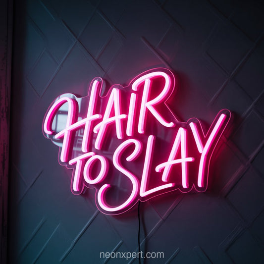 Hair to Slay | Playful Neon Light for Beauty & Hair Salon - NeonXpertSmallWhite