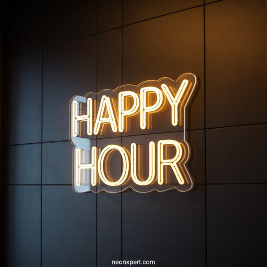 Happy Hour LED Neon Light Display - NeonXpertSmallWhite