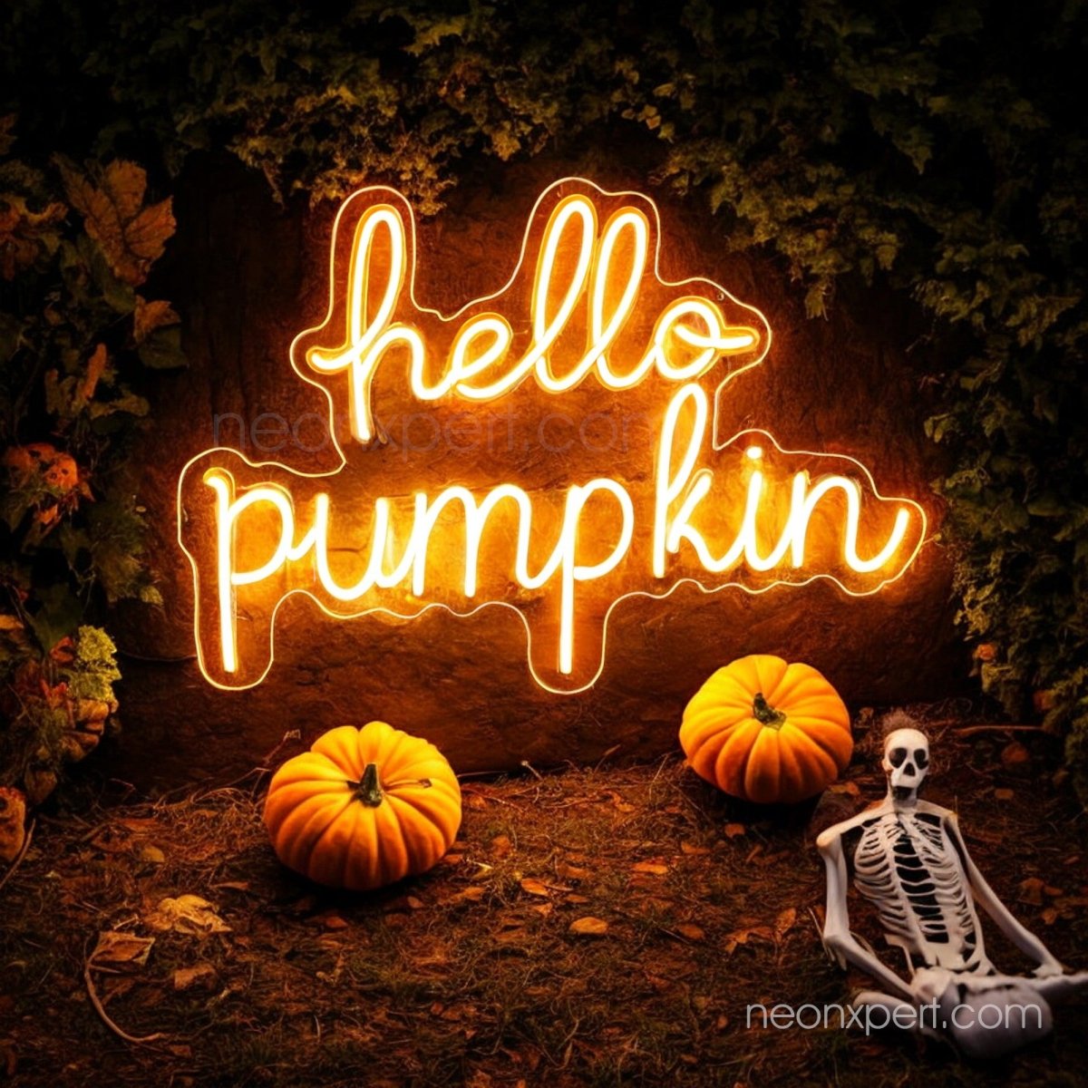 Hello Pumpkin Neon Sign | Halloween Decor - NeonXpert