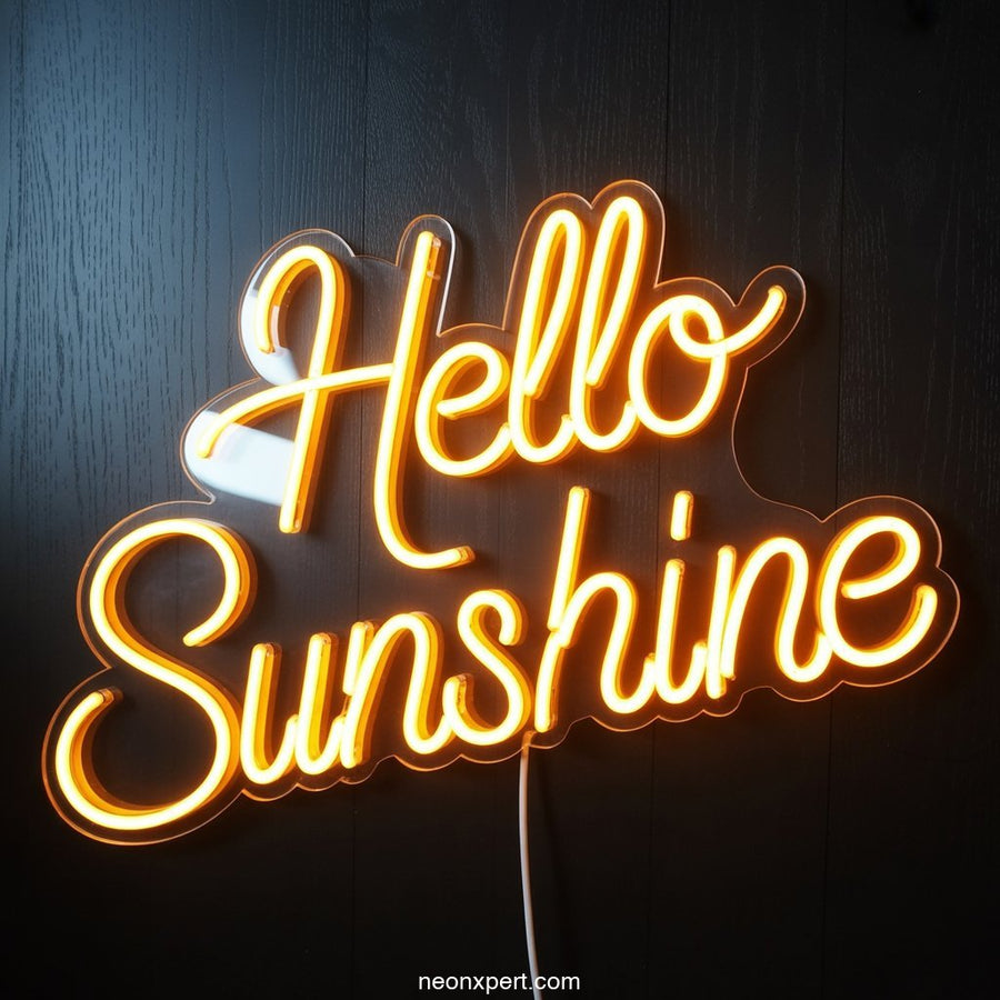 HELLO Sunshine Neon Light Decor - NeonXpertSmallWhite
