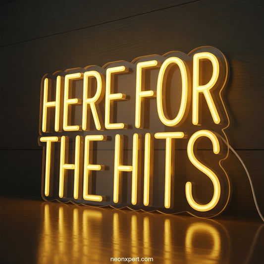 Here for the Hits weed neon light - NeonXpertSmallWhite