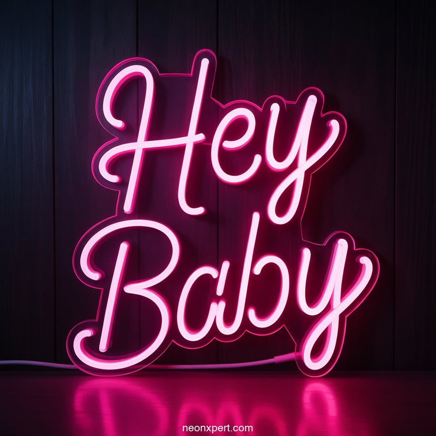 Hey Baby Neon Light for Party Decor - NeonXpertSmallWhite