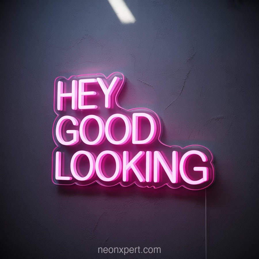 Hey Good Looking | Trendy Neon Light for Salon Spaces - NeonXpertSmallWhite