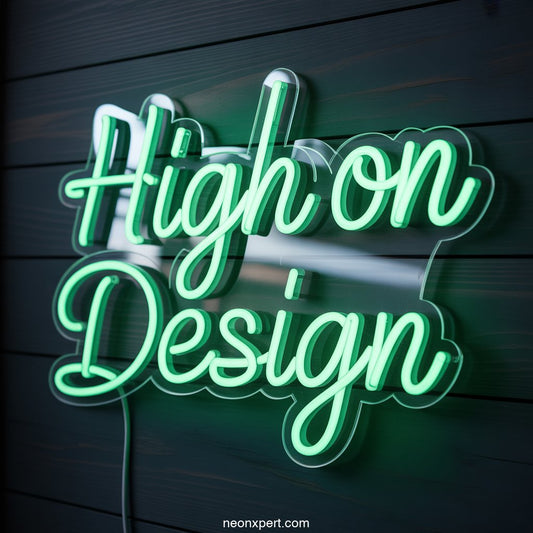 High On Design Weed Neon Sign Stoner Light - NeonXpertSmallWhite