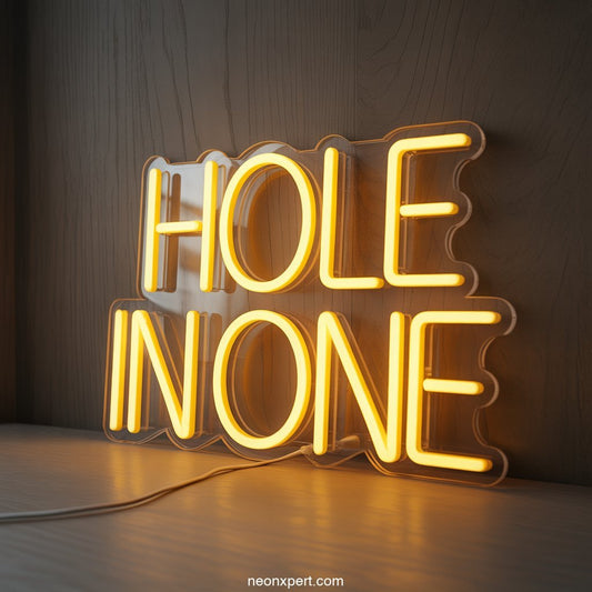 Hole in One Neon Sign Wall Art - NeonXpertSmallWhite