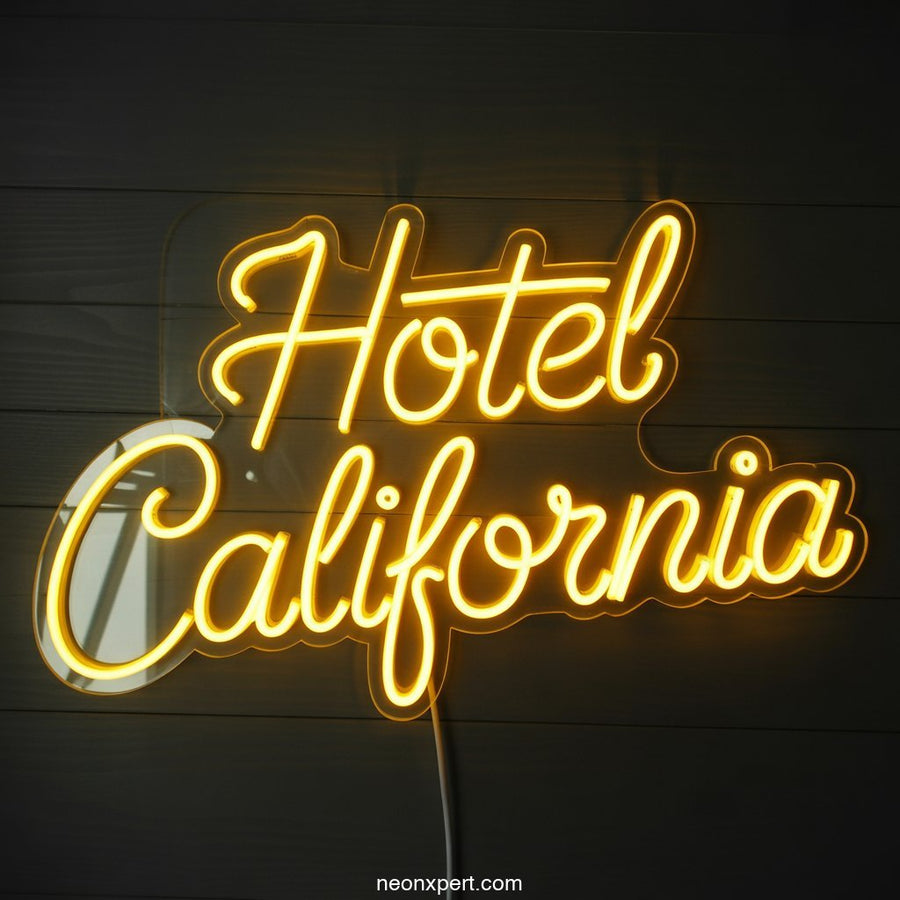Hotel California Neon Sign for Home Decor - NeonXpertSmallWhite