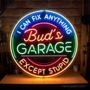 I Can Fix Anything Except Stupid - Custom Name Garage Neon Sign - NeonXpert