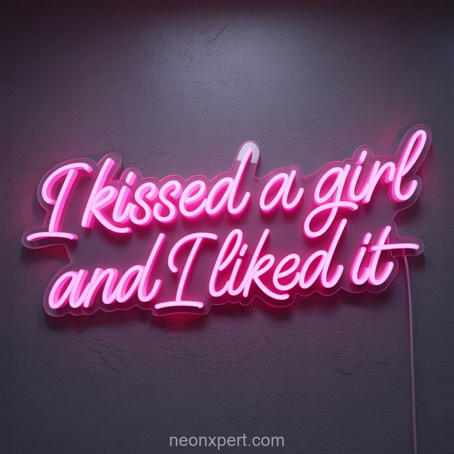 I Kissed a Girl and I Liked It | Wedding Neon Sign for Celebratory Love - NeonXpertSmallWhite