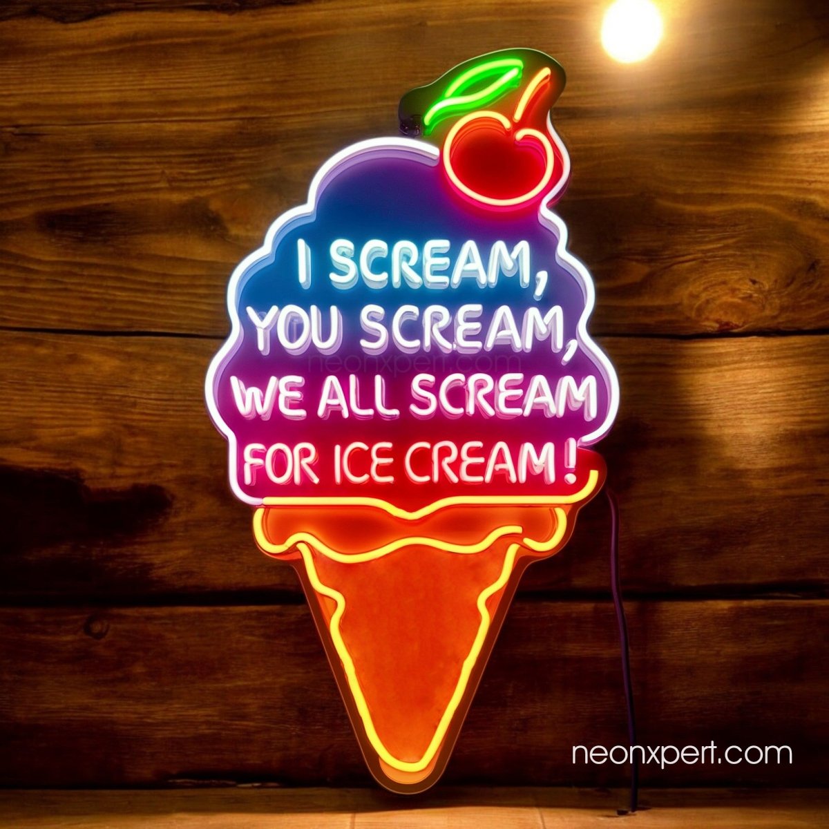 Ice Cream Neon Sign - I Scream, You Scream, We All Scream for Ice Cream ...