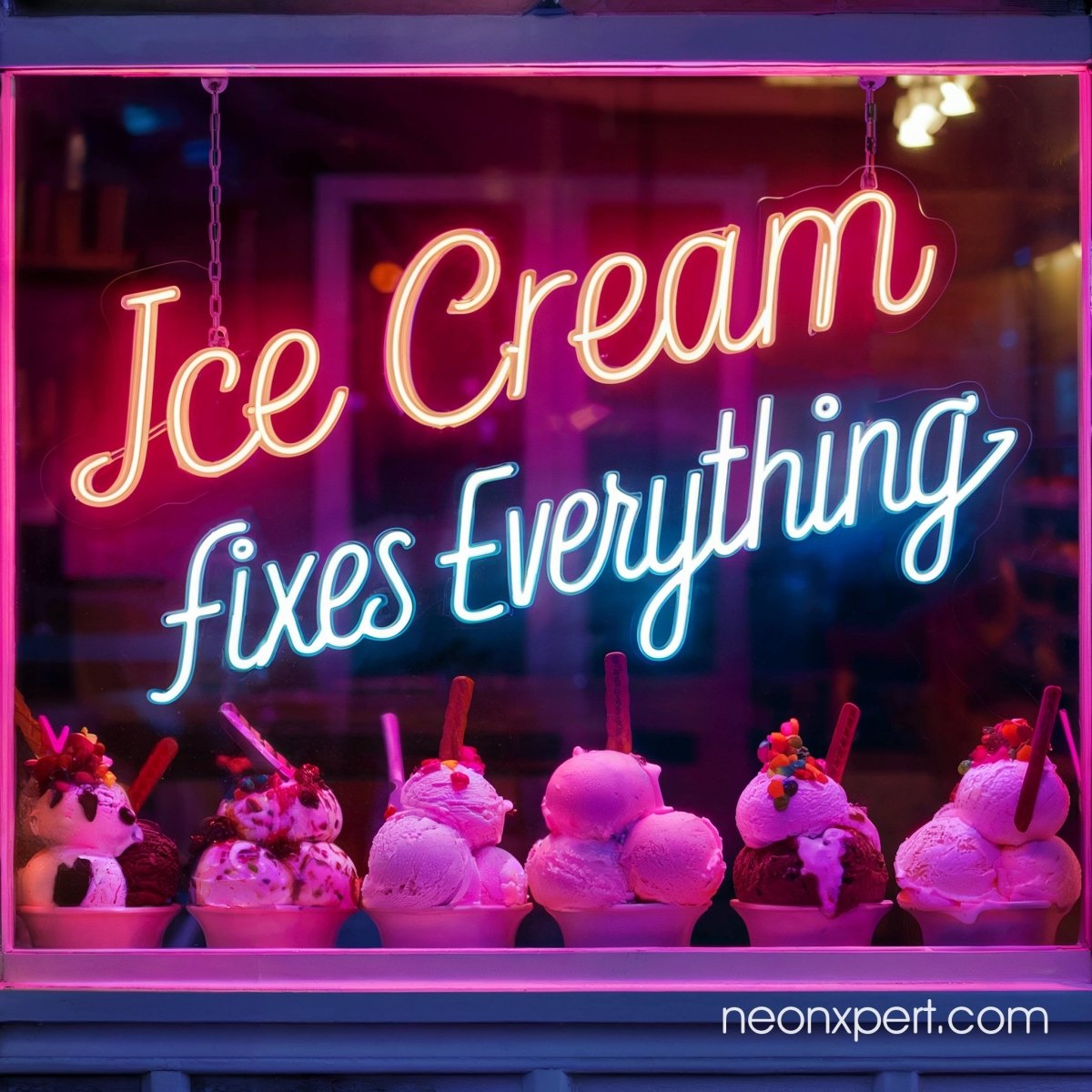 Ice Cream Fixes Everything Neon Signs | Ice Cream Decor - NeonXpert