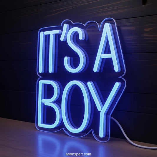 It's a Boy Neon Light for Party Celebrations - NeonXpertSmallWhite