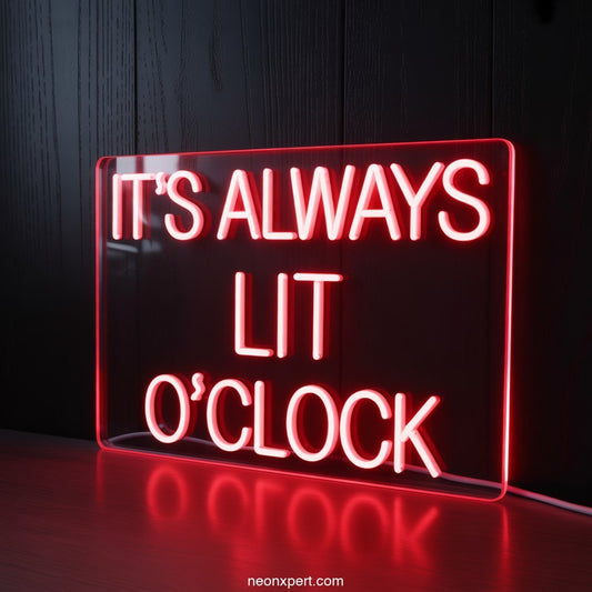 It’s Always Lit O’Clock Weed Neon Sign - NeonXpertSmallWhite