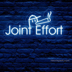 Joint Effort Funny Weed Neon Sign | Humorous LED Light for Relaxed Vibes - NeonXpert18 x 8 inBlue