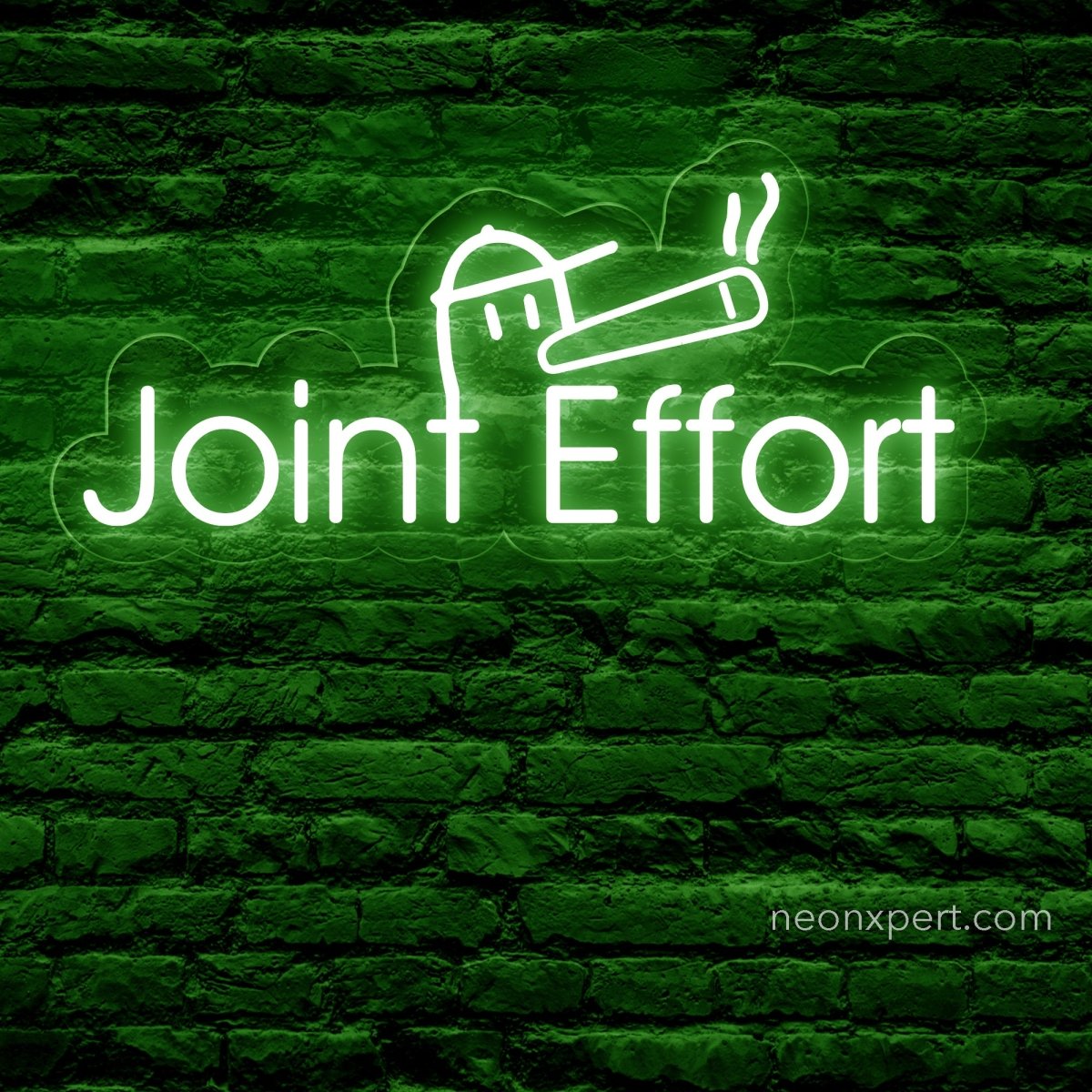 Joint Effort Funny Weed Neon Sign | Humorous LED Light for Relaxed Vibes - NeonXpert18 x 8 inGreen