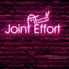 Joint Effort Funny Weed Neon Sign | Humorous LED Light for Relaxed Vibes - NeonXpert18 x 8 inHot Pink