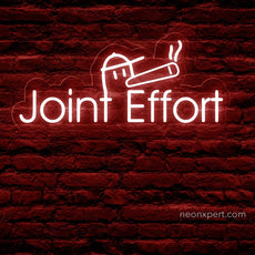 Joint Effort Funny Weed Neon Sign | Humorous LED Light for Relaxed Vibes - NeonXpert18 x 8 inOrange