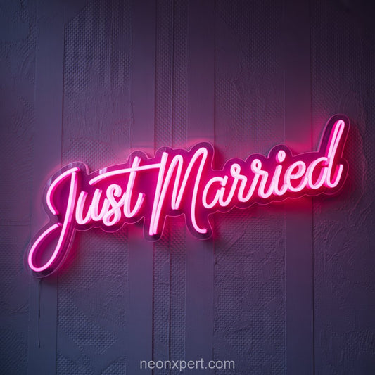 Just Married | Elegant Wedding Neon Sign - NeonXpertSmallWhite