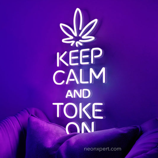 Keep Calm & Toke On LED Neon Sign - NeonXpert12 x 24 inPurple