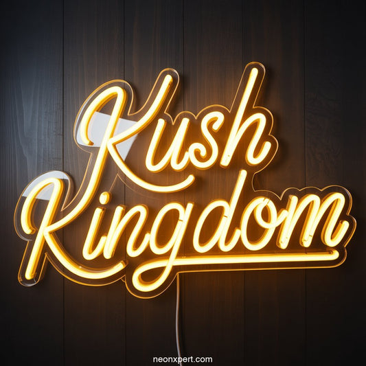Kush Kingdom weed neon sign - NeonXpertSmallWhite