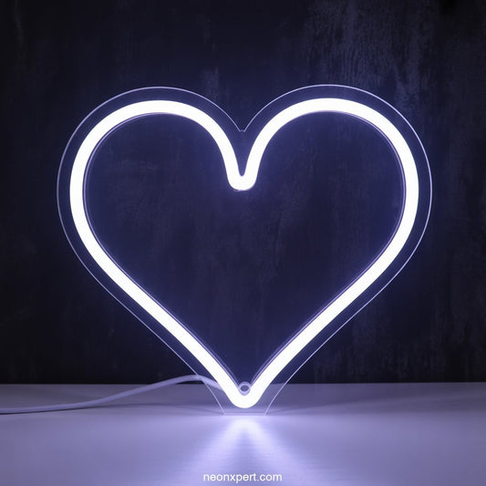LED Neon Heart Light Art Neon Sign Decor - NeonXpertSmallWhite