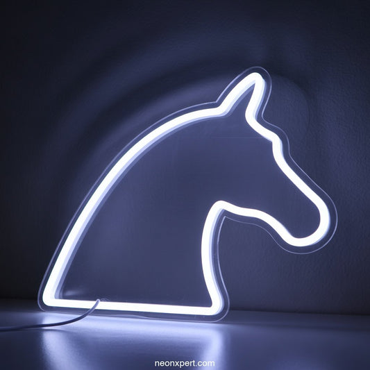 LED Neon Horse Light Art Neon Sign - NeonXpertSmallWhite