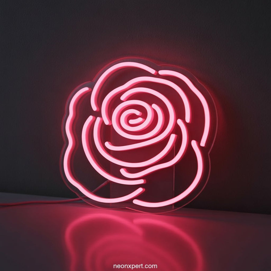 LED Rose Neon Sign Wall Art Neon Light Room Decor - NeonXpertSmallWhite