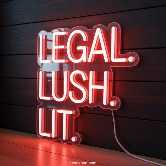 Legal. Lush. Lit. weed neon sign light - NeonXpertSmallWhite