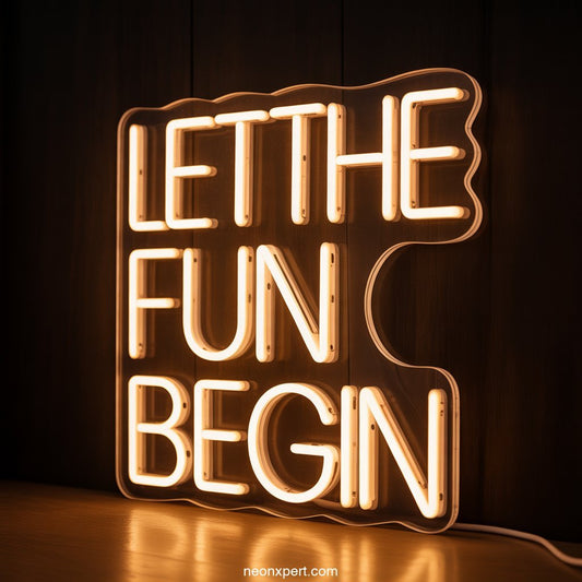 Let the Fun beGIN Neon Sign for Home Bar - NeonXpertSmallWhite