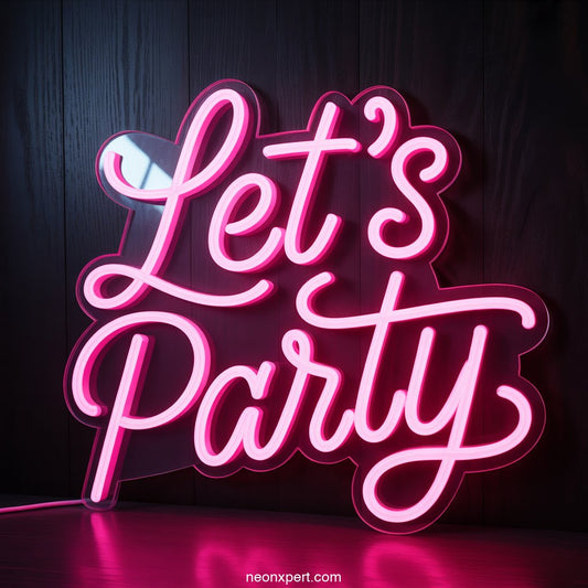 Let's Party Neon Sign for Celebration Decor