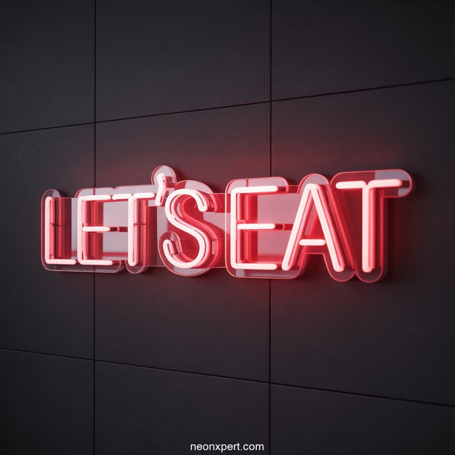 Let's Eat Neon Light for Restaurant Decor - NeonXpertSmallWhite