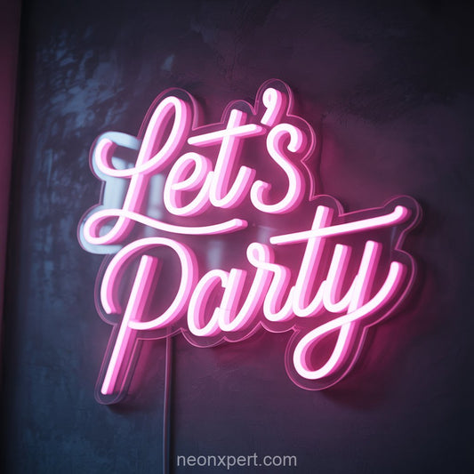 Let's Party | Wedding Neon Sign for Celebrations - NeonXpertSmallWhite
