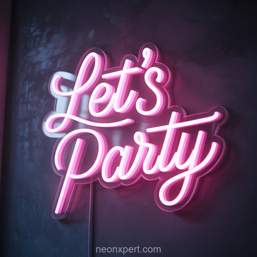 Let's Party | Wedding Neon Sign for Celebrations - NeonXpertSmallWhite