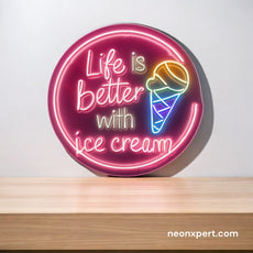 Life Is Better With Ice Cream | Ice Cream Neon Light - NeonXpert